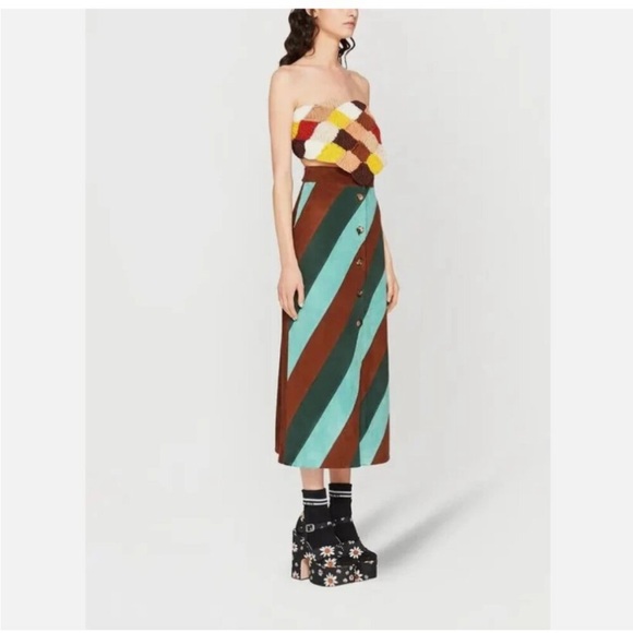 NWT Miu Miu Multicolor Striped Maxi Skirt - Picture 3 of 8